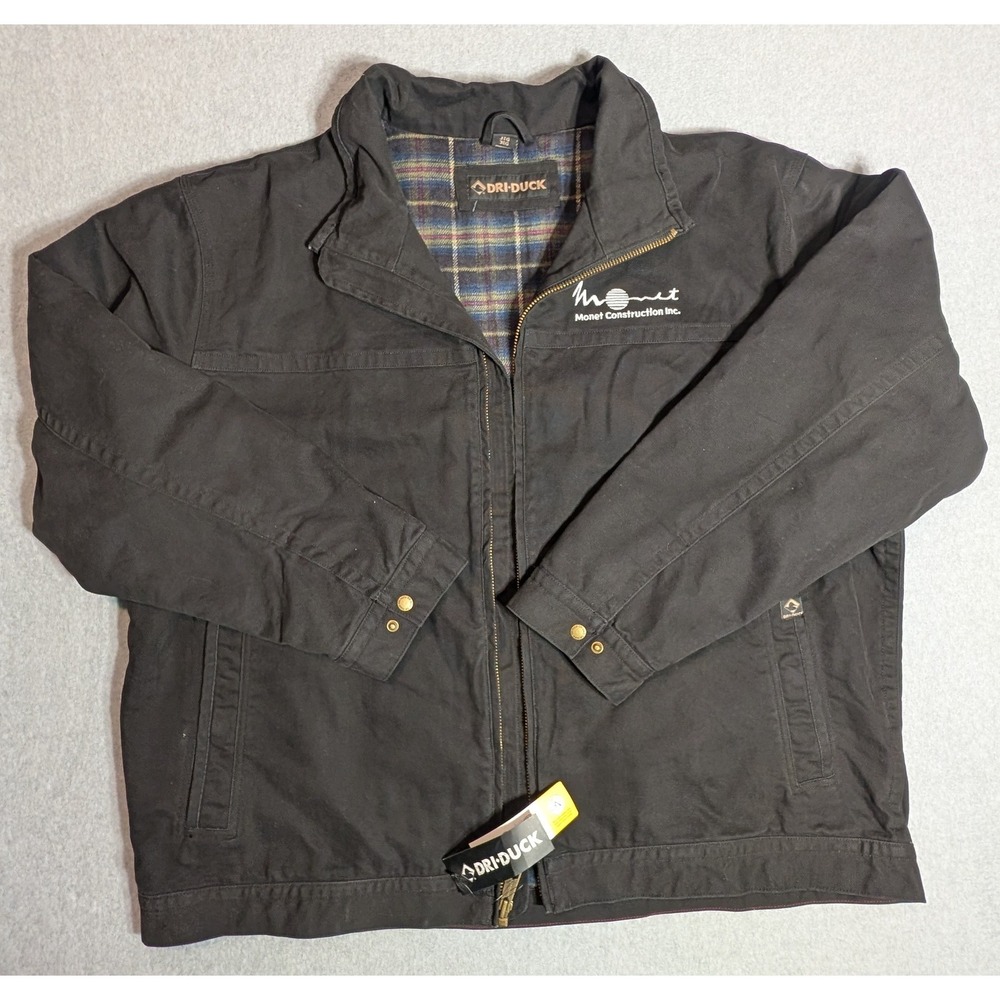 Dri Duck Cheyenne 5020 Canvas Work Jacket Black Plaid Lined Mens 3XL NWT